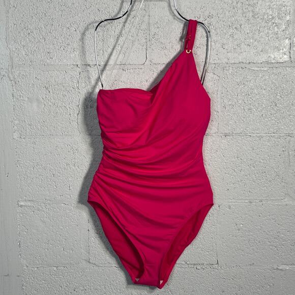 Ralph Lauren Womens Solids One Shoulder 1Piece Pink, 14 MSRP $135 - Picture 1 of 15